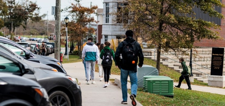 students on campus