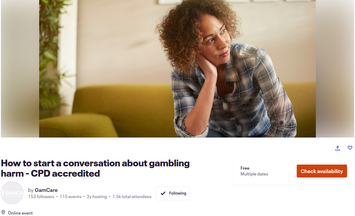 GamCare Webinar August 27 2026